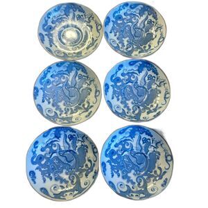 Vintage Royal Worcester Blue Dragon Saucer plate 6